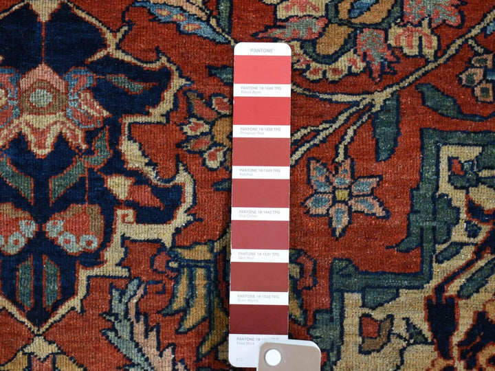 9'0" x 12'0" Vintage Hand Knotted Red Wool Rectangle Oriental Rug - MOA10280722