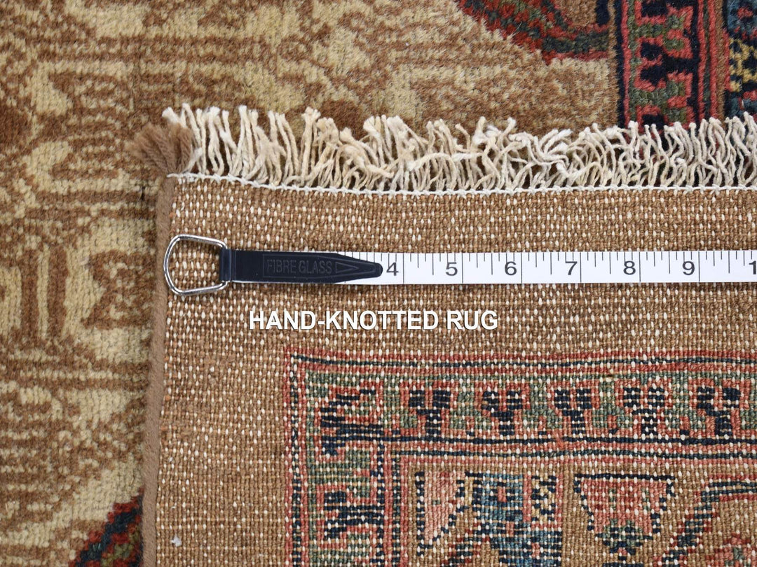 3'2" x 14'10" Vintage Hand Knotted Brown Wool Runner Oriental Rug - MOA10280729
