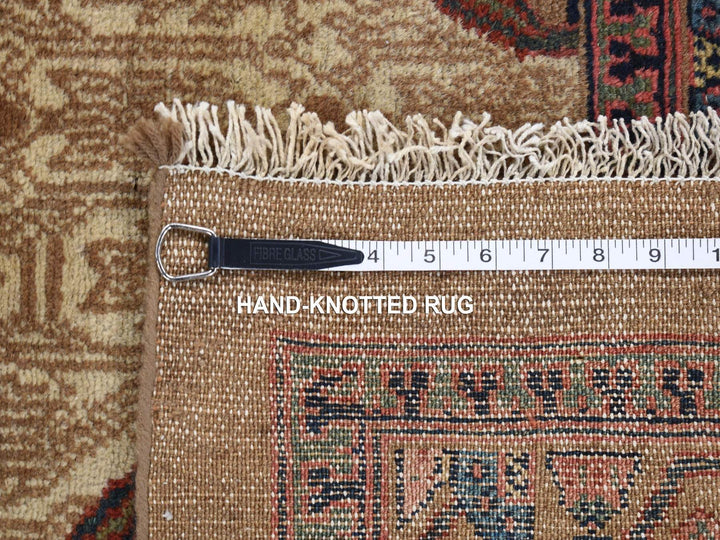 3'2" x 14'10" Vintage Hand Knotted Brown Wool Runner Oriental Rug - MOA10280729