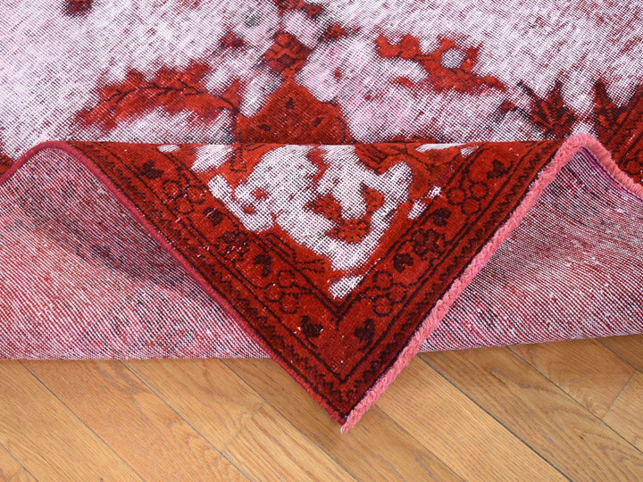 8'1" x 11'0" New Hand Knotted Overdyed Worn Wool Rectangle Oriental Rug - MOA10280733