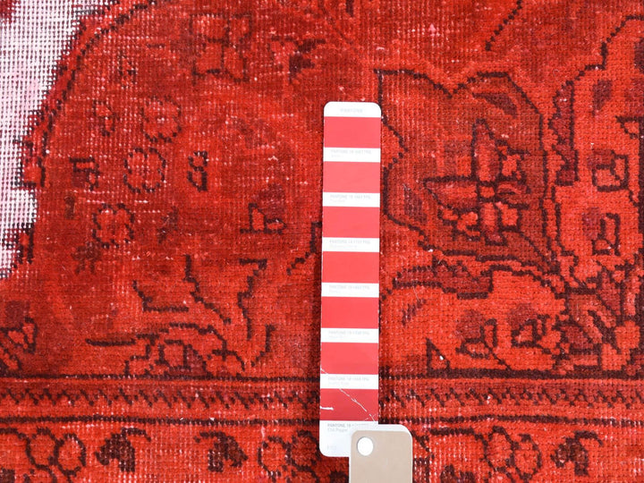 8'1" x 11'0" New Hand Knotted Overdyed Worn Wool Rectangle Oriental Rug - MOA10280733