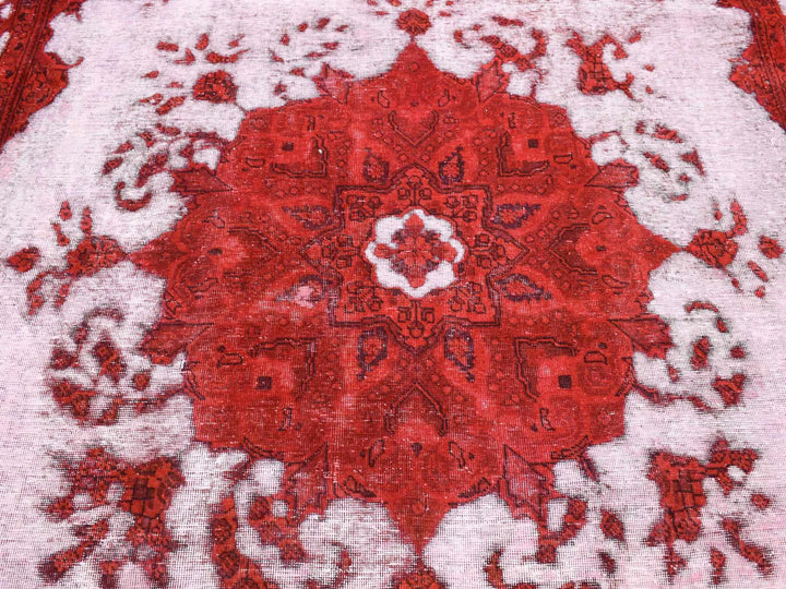 8'1" x 11'0" New Hand Knotted Overdyed Worn Wool Rectangle Oriental Rug - MOA10280733