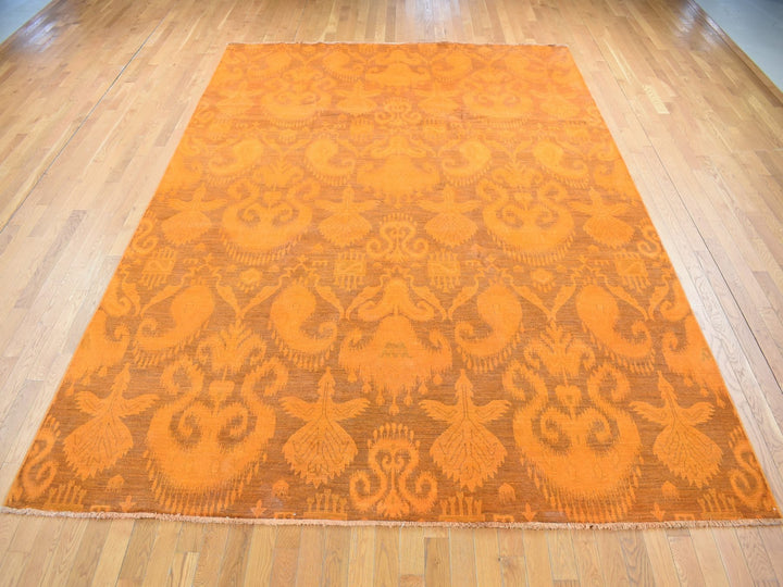 9'1" x 12'3" New Hand Knotted Overdyed Wool Rectangle Oriental Rug - MOA10280735