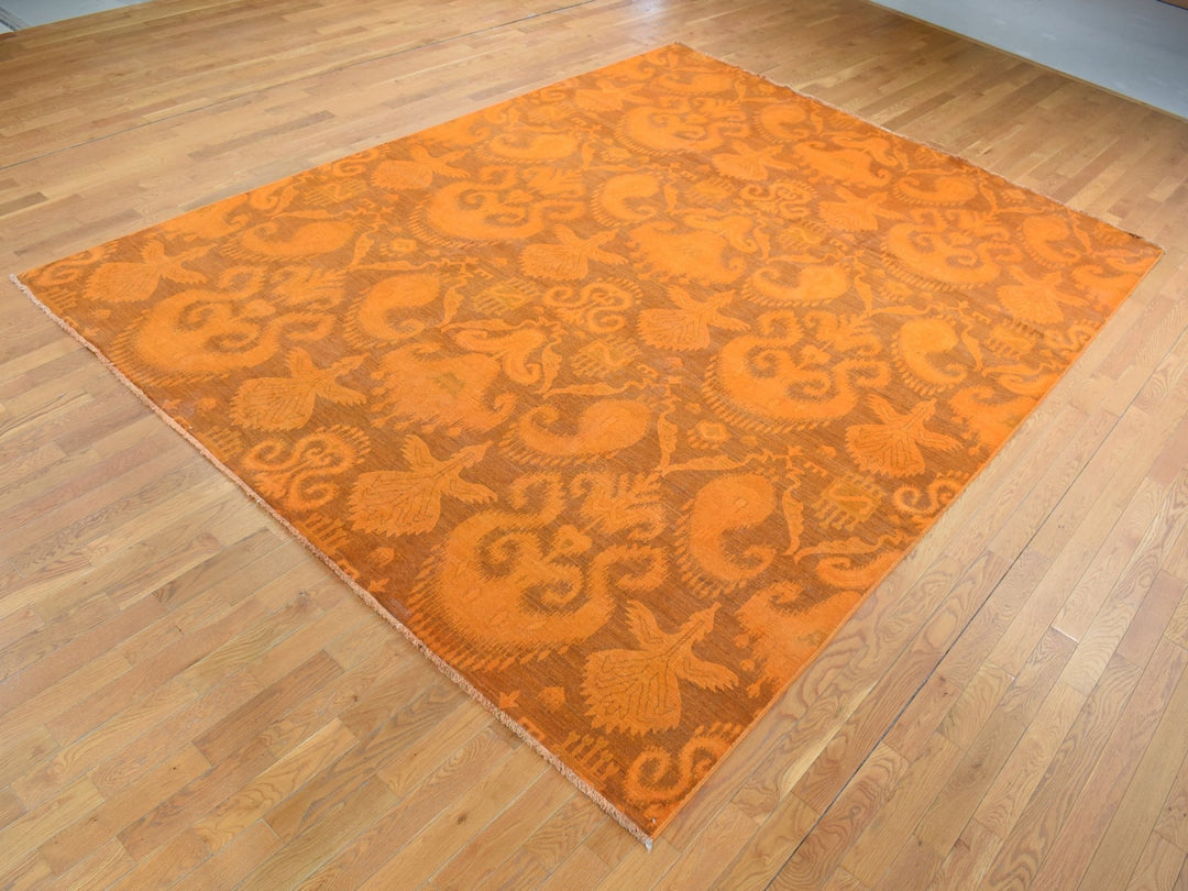 9'1" x 12'3" New Hand Knotted Overdyed Wool Rectangle Oriental Rug - MOA10280735