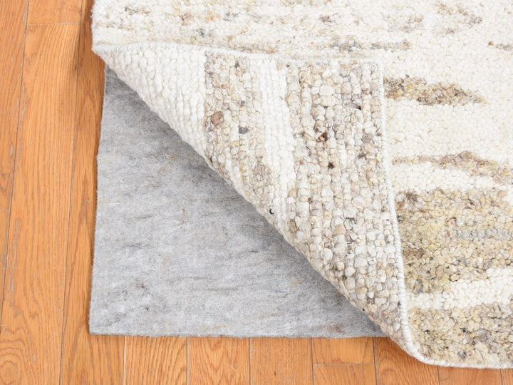 3'0" x 3'0" New Hand Knotted Beige Wool Square Oriental Rug - MOA10280752