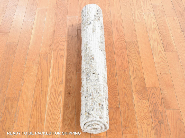 3'0" x 3'0" New Hand Knotted Beige Wool Square Oriental Rug - MOA10280752
