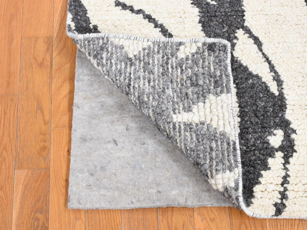 3'0" x 3'0" New Hand Knotted Ivory Wool Square Oriental Rug - MOA10280753