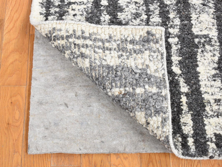 3'0" x 3'0" New Hand Knotted Black Wool Square Oriental Rug - MOA10280754