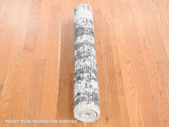 3'0" x 3'0" New Hand Knotted Black Wool Square Oriental Rug - MOA10280754