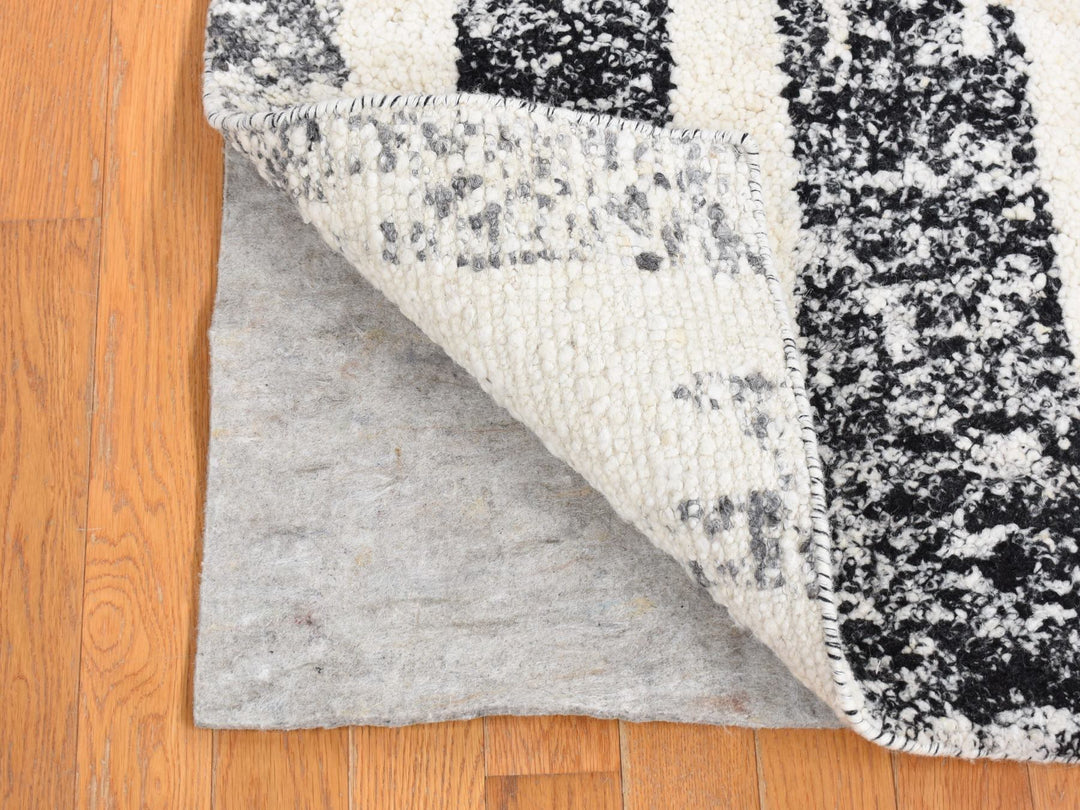 3'0" x 3'0" New Hand Knotted Black Wool Square Oriental Rug - MOA10280756