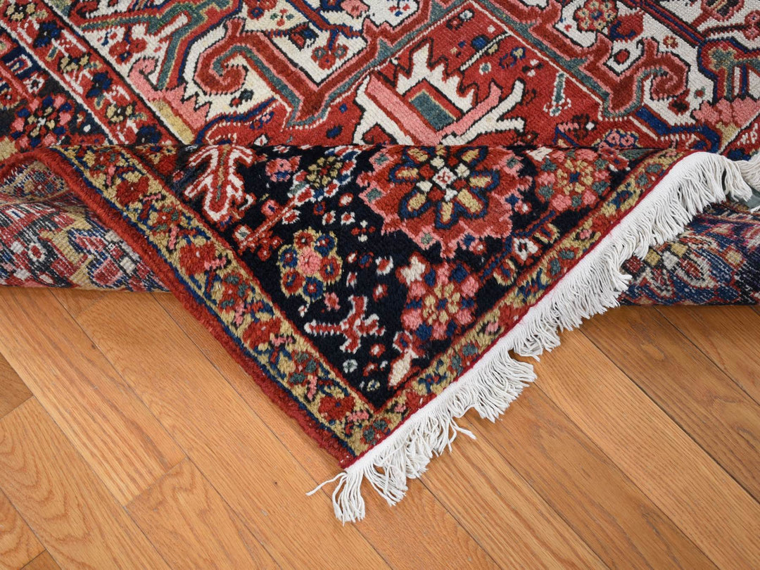 8'10" x 11'8" Vintage Hand Knotted Red Wool Rectangle Oriental Rug - MOA10280776