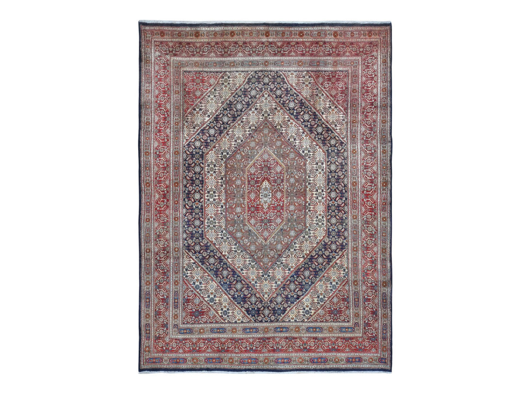 7'9" x 10'10" Vintage Hand Knotted Red Wool Rectangle Oriental Rug - MOA10280778