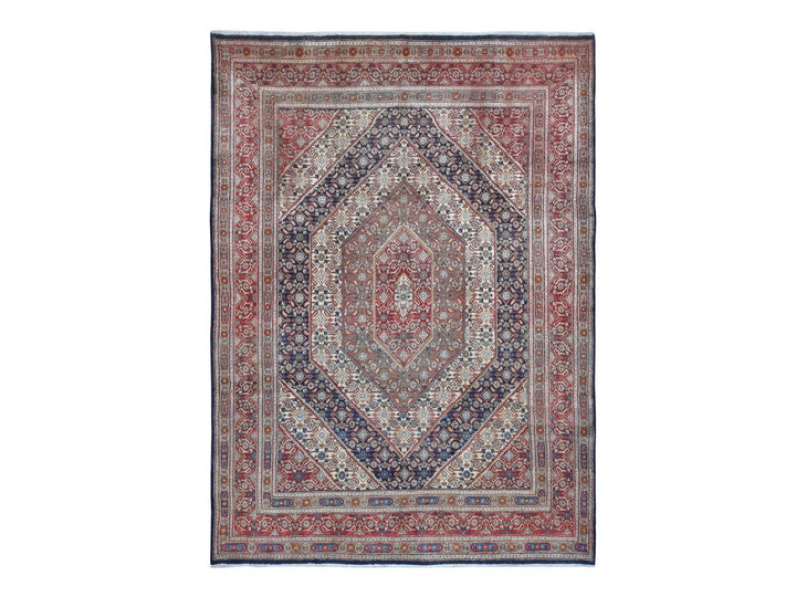 7'9" x 10'10" Vintage Hand Knotted Red Wool Rectangle Oriental Rug - MOA10280778
