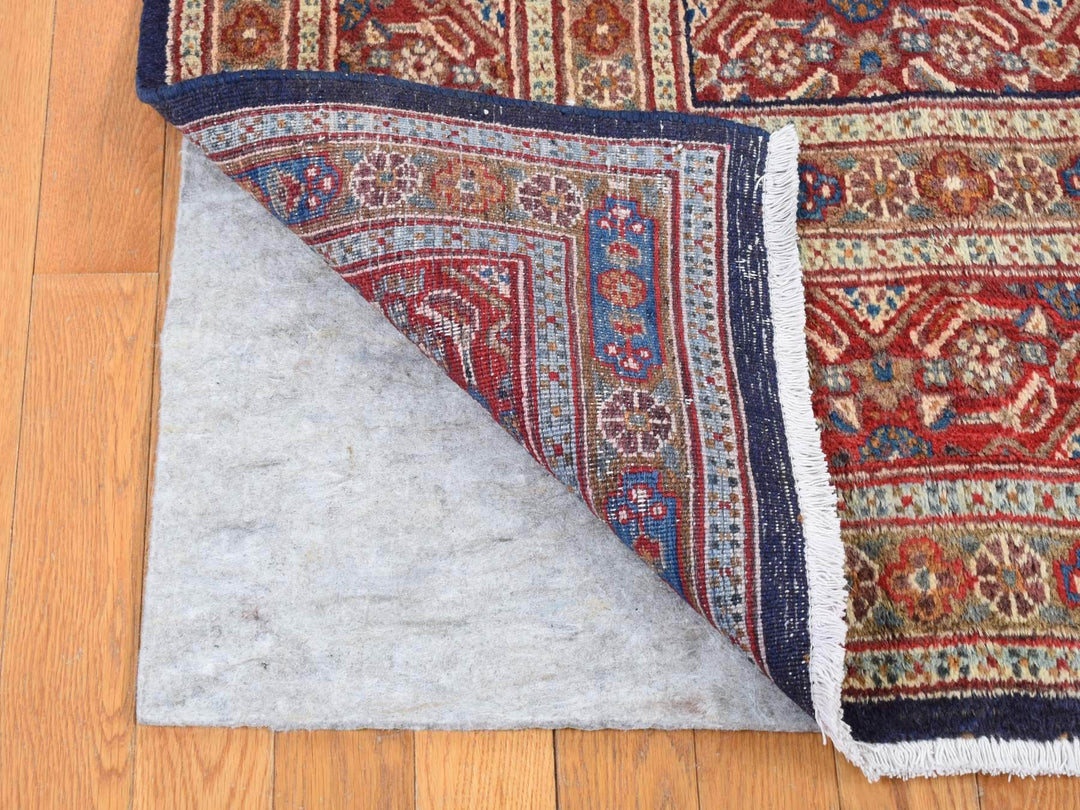 7'9" x 10'10" Vintage Hand Knotted Red Wool Rectangle Oriental Rug - MOA10280778