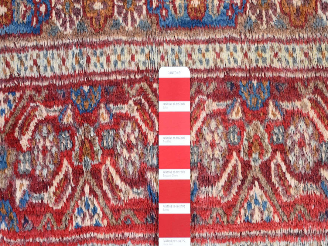 7'9" x 10'10" Vintage Hand Knotted Red Wool Rectangle Oriental Rug - MOA10280778