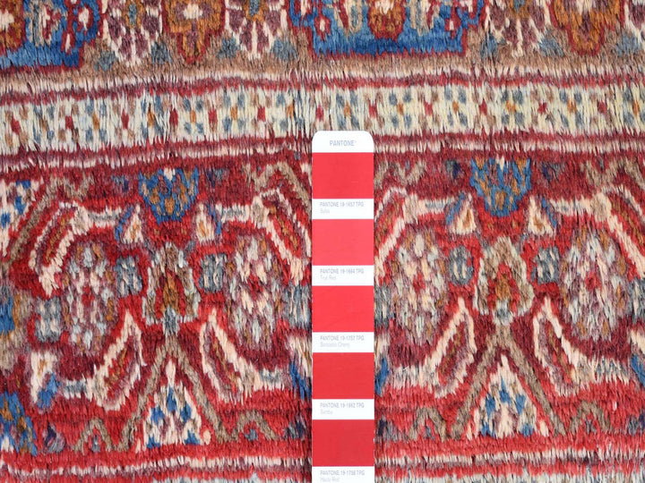 7'9" x 10'10" Vintage Hand Knotted Red Wool Rectangle Oriental Rug - MOA10280778