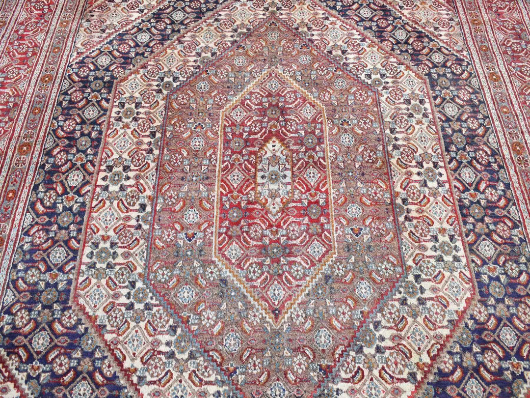 7'9" x 10'10" Vintage Hand Knotted Red Wool Rectangle Oriental Rug - MOA10280778
