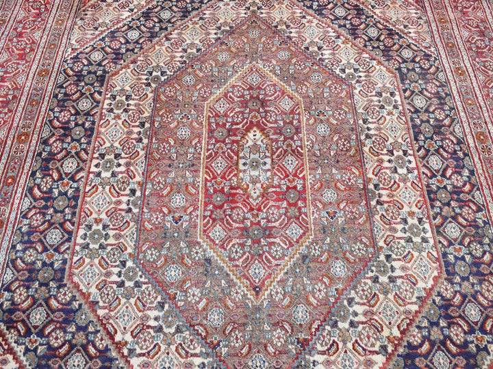 7'9" x 10'10" Vintage Hand Knotted Red Wool Rectangle Oriental Rug - MOA10280778