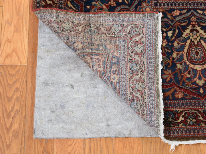 11'2" x 16'8" Vintage Hand Knotted Red Wool Rectangle Oriental Rug - MOA10280779