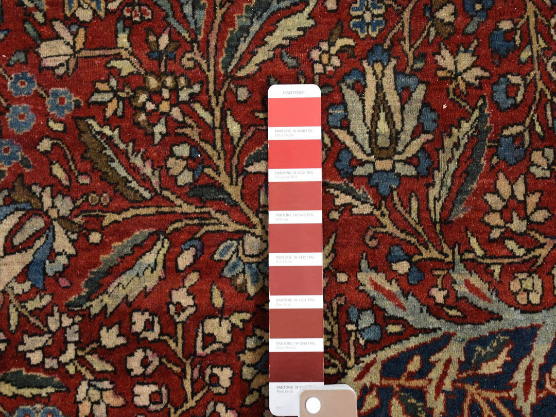 11'2" x 16'8" Vintage Hand Knotted Red Wool Rectangle Oriental Rug - MOA10280779
