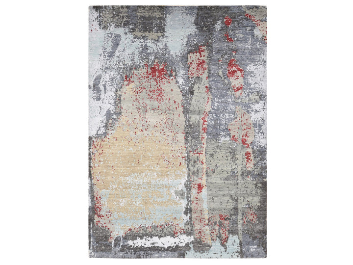 10'0" x 14'2" New Hand Knotted Grey Wool Rectangle Oriental Rug - MOA10280794