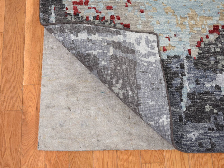 10'0" x 14'2" New Hand Knotted Grey Wool Rectangle Oriental Rug - MOA10280794