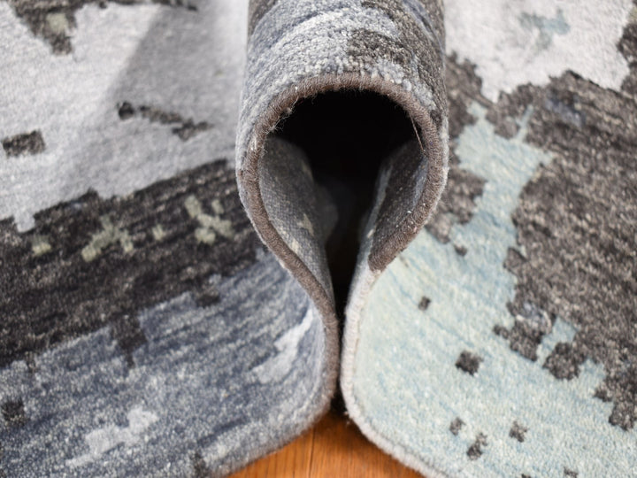 10'0" x 14'2" New Hand Knotted Grey Wool Rectangle Oriental Rug - MOA10280794