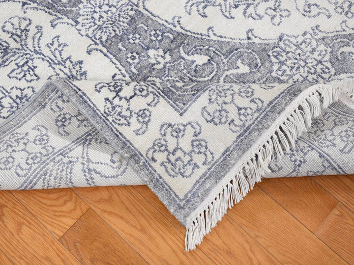 9'0" x 12'0" New Hand Knotted Ivory Cotton Rectangle Oriental Rug - MOA10280803