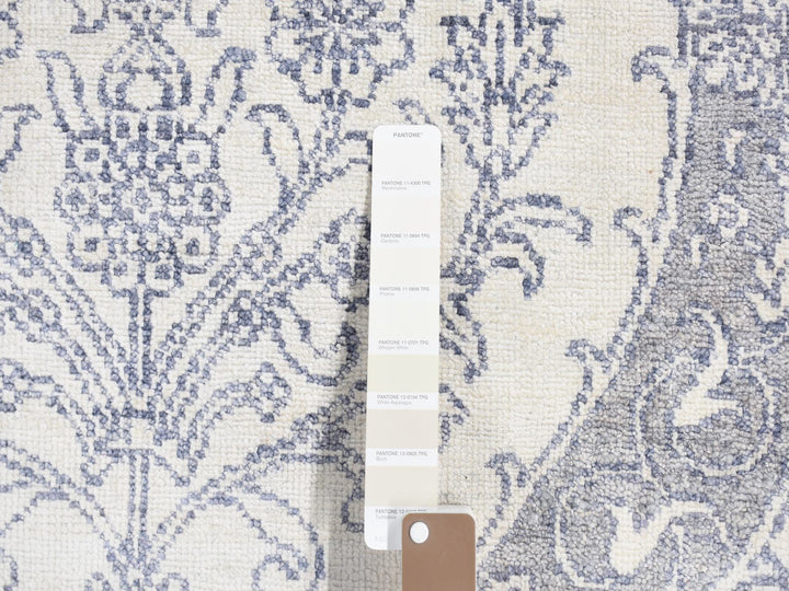 9'0" x 12'0" New Hand Knotted Ivory Cotton Rectangle Oriental Rug - MOA10280803