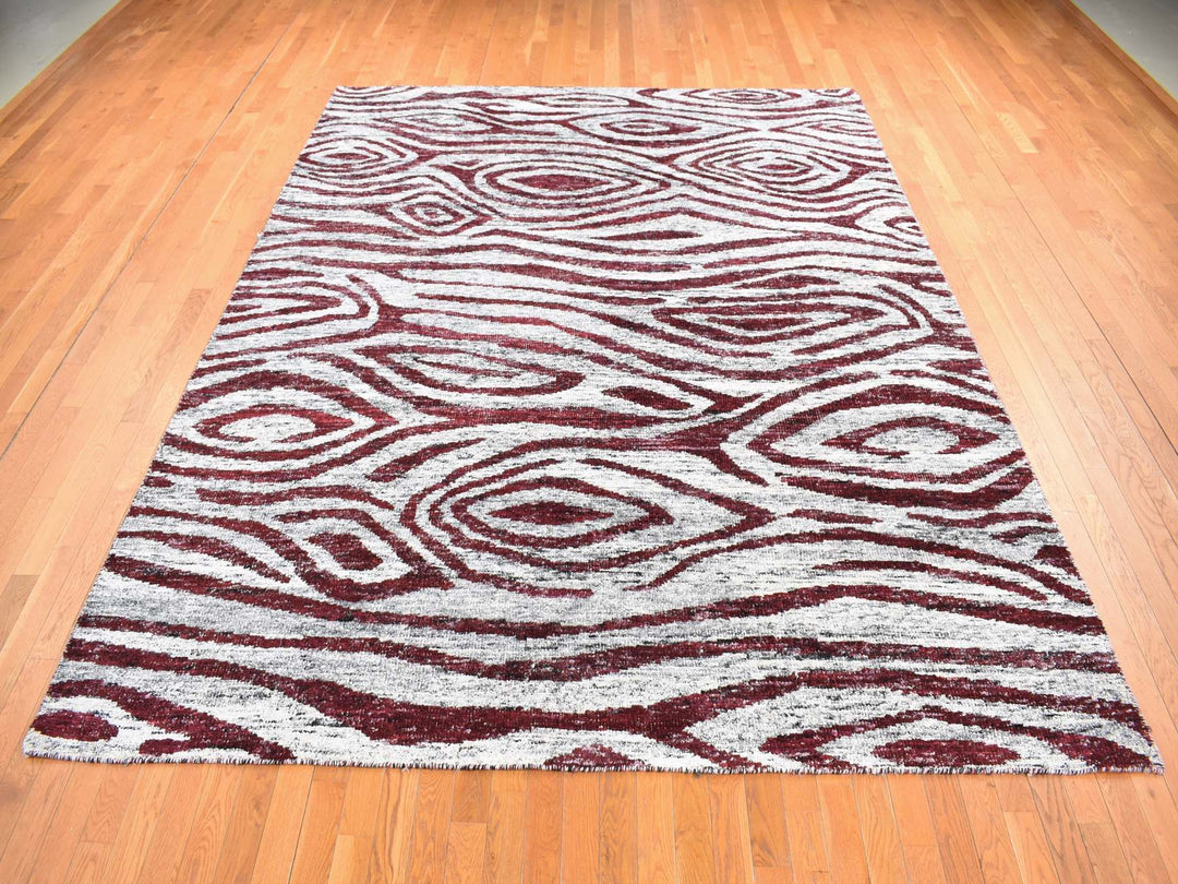 9'0" x 11'7" New Hand Knotted Ivory Wool Rectangle Oriental Rug - MOA10280816