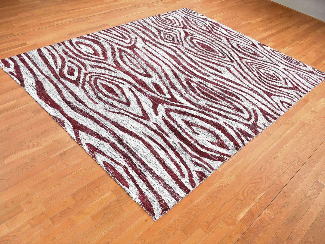 9'0" x 11'7" New Hand Knotted Ivory Wool Rectangle Oriental Rug - MOA10280816