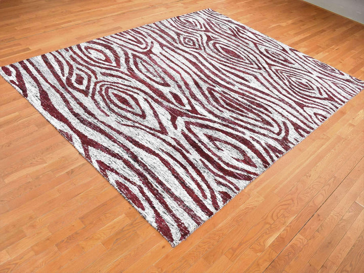 9'0" x 11'7" New Hand Knotted Ivory Wool Rectangle Oriental Rug - MOA10280816