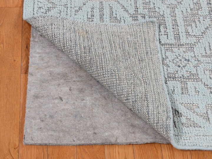 9'0" x 12'0" New Hand Knotted Blue Wool Rectangle Oriental Rug - MOA10280823