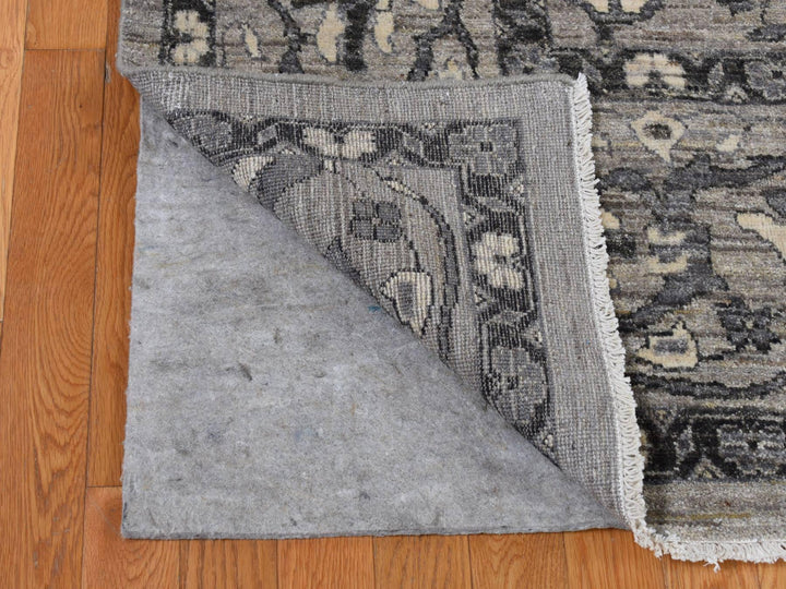 9'1" x 12'6" New Hand Knotted Grey Wool Rectangle Oriental Rug - MOA10280851
