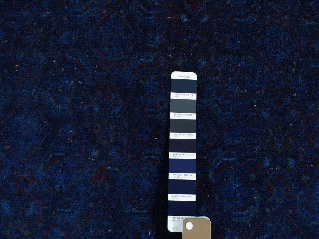 5'1" x 10'0" New Hand Knotted Blue Worn Wool Runner Oriental Rug - MOA10280860
