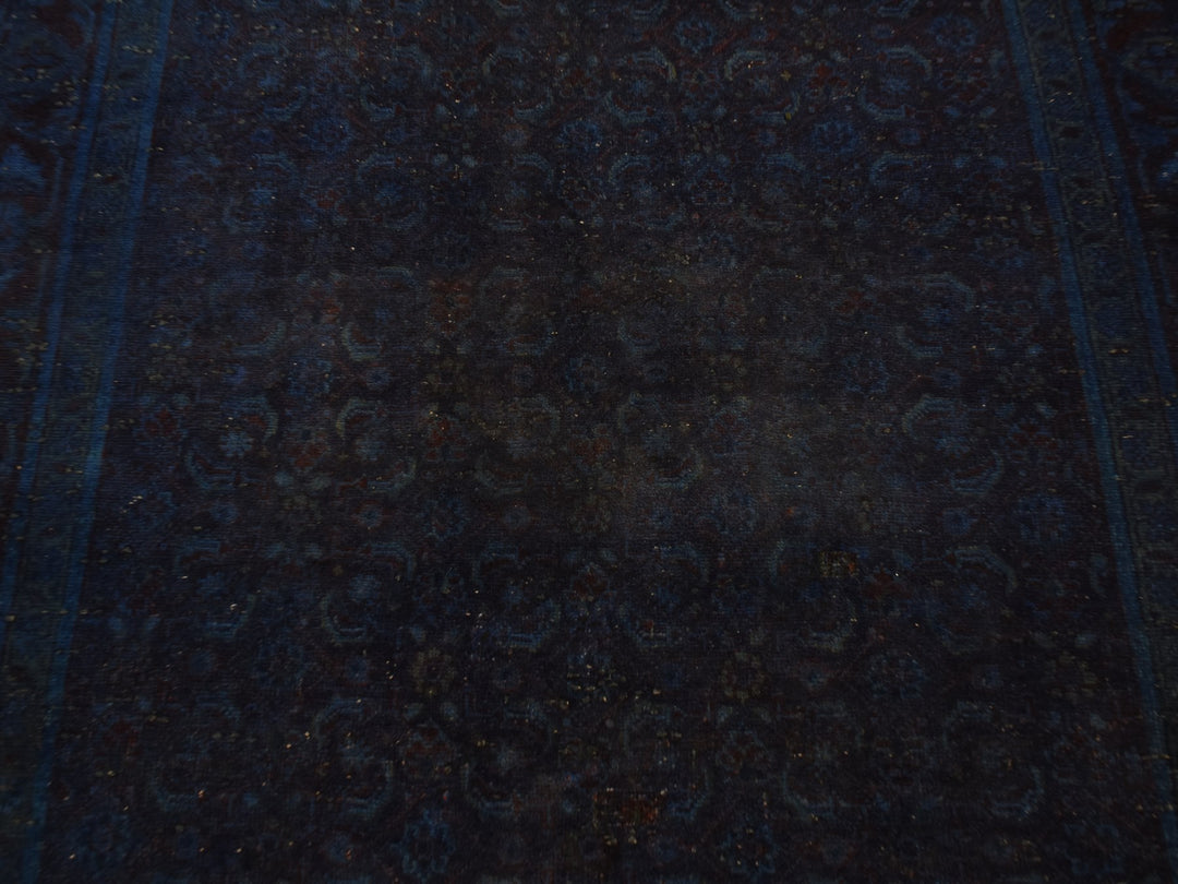 5'1" x 10'0" New Hand Knotted Blue Worn Wool Runner Oriental Rug - MOA10280860