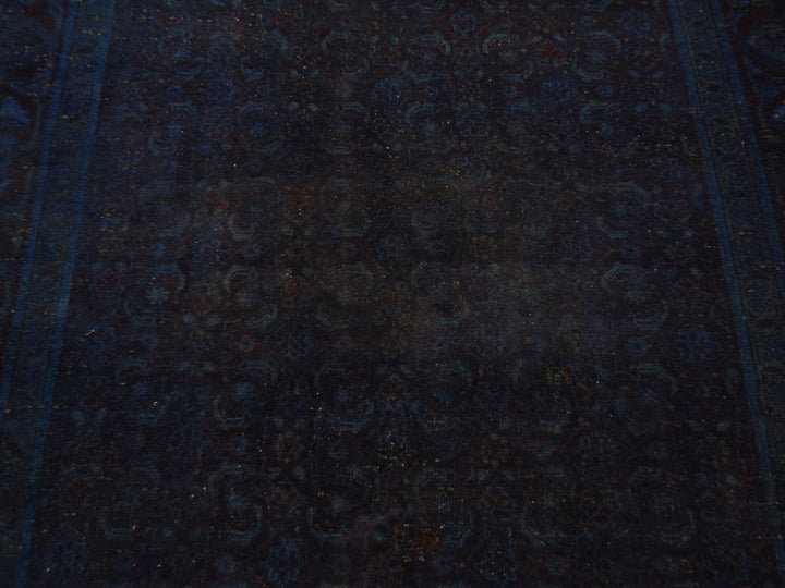 5'1" x 10'0" New Hand Knotted Blue Worn Wool Runner Oriental Rug - MOA10280860