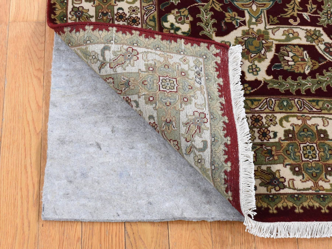 5'0" x 5'0" New Hand Knotted Red New Zealand Wool Square Oriental Rug - MOA10280887