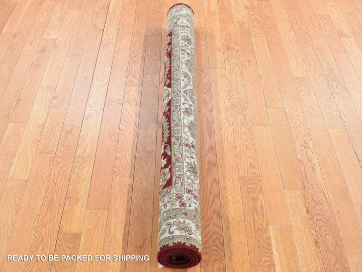 5'0" x 5'0" New Hand Knotted Red New Zealand Wool Square Oriental Rug - MOA10280887