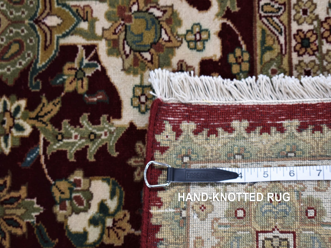 5'0" x 5'0" New Hand Knotted Red New Zealand Wool Square Oriental Rug - MOA10280887
