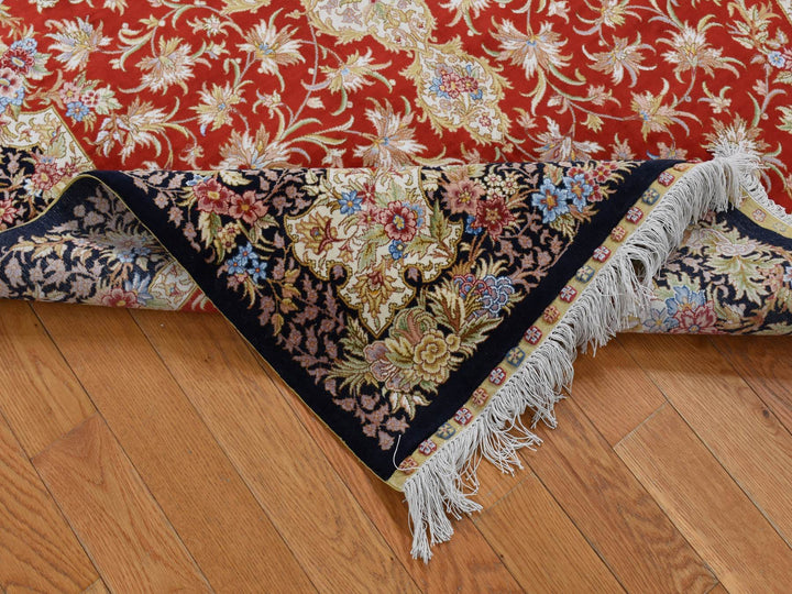 4'1" x 6'4" New Hand Knotted Red Silk Rectangle Oriental Rug - MOA10280893