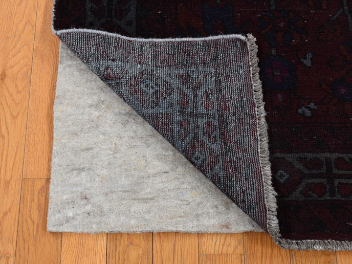 5'4" x 9'5" New Hand Knotted Overdyed Worn Wool Runner Oriental Rug - MOA10280896