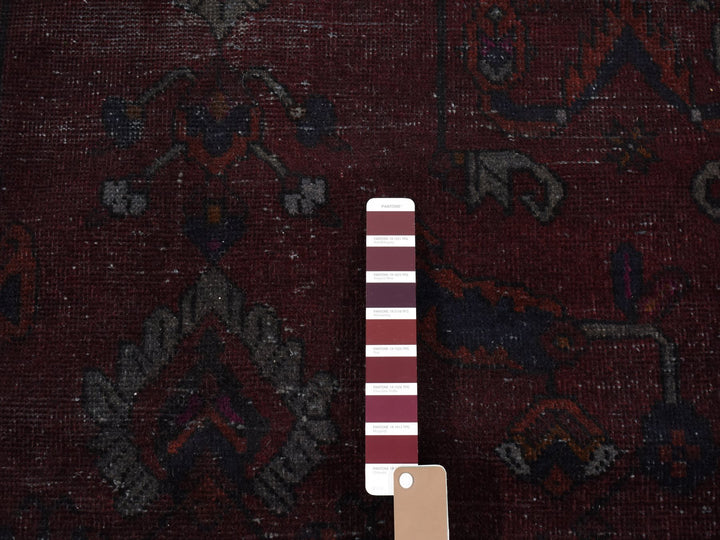 5'4" x 9'5" New Hand Knotted Overdyed Worn Wool Runner Oriental Rug - MOA10280896
