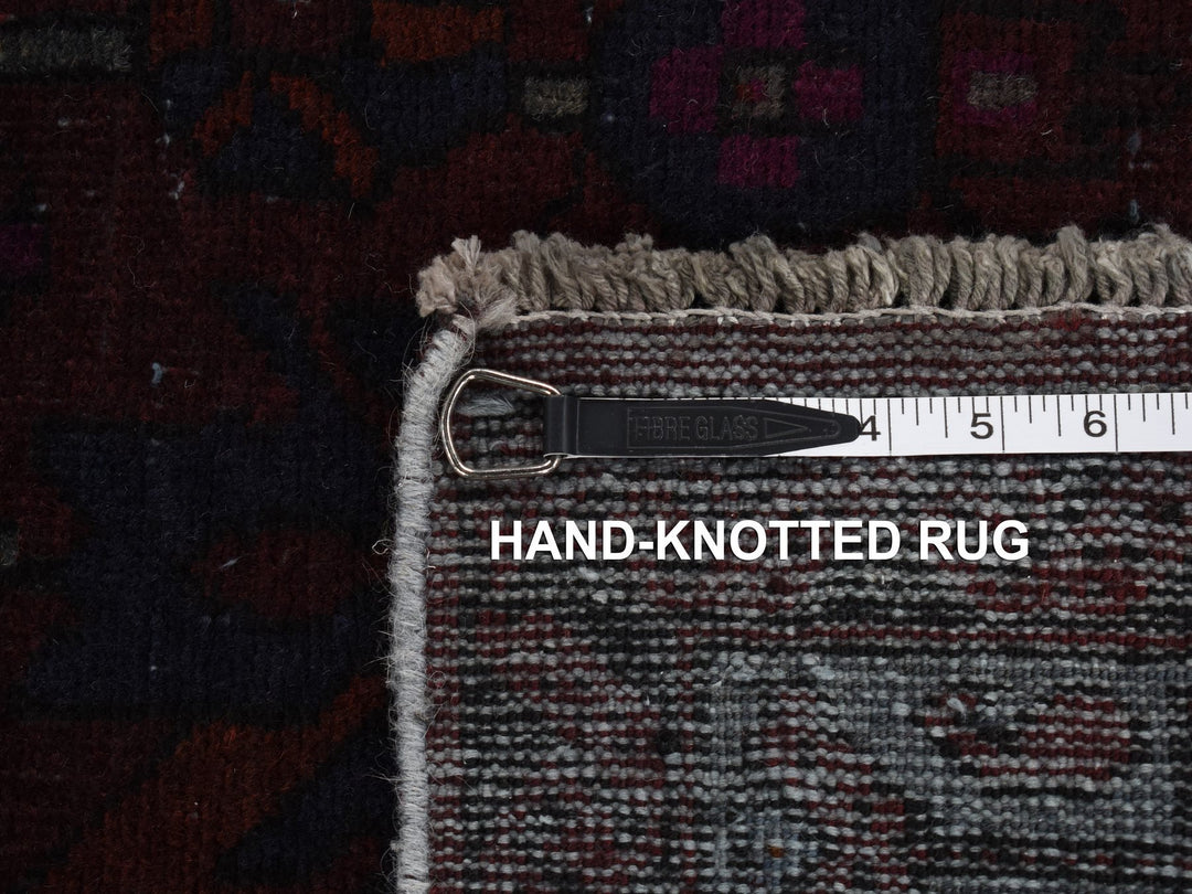 5'4" x 9'5" New Hand Knotted Overdyed Worn Wool Runner Oriental Rug - MOA10280896