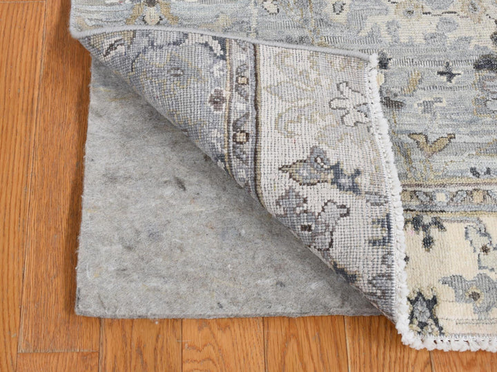 2'0" x 2'1" New Hand Knotted Grey Wool & Silk Square Oriental Rug - MOA10280907