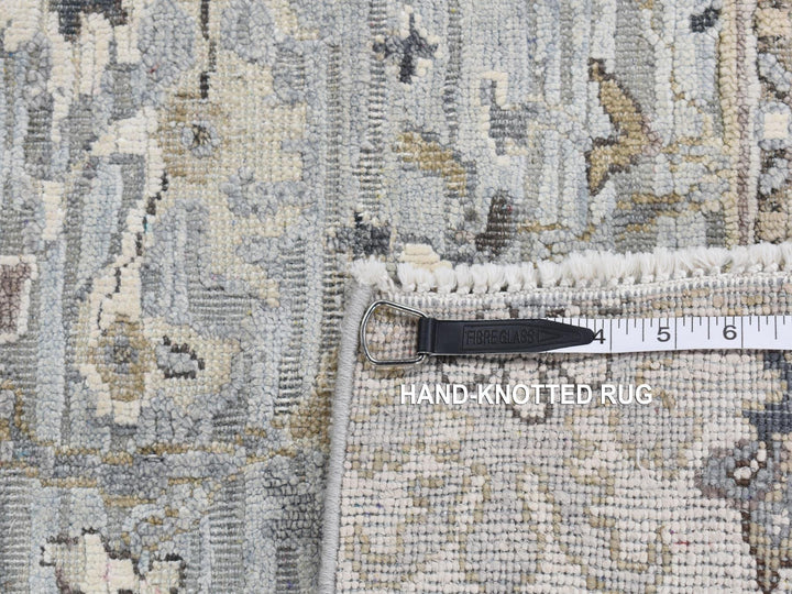 2'0" x 2'1" New Hand Knotted Grey Wool & Silk Square Oriental Rug - MOA10280907
