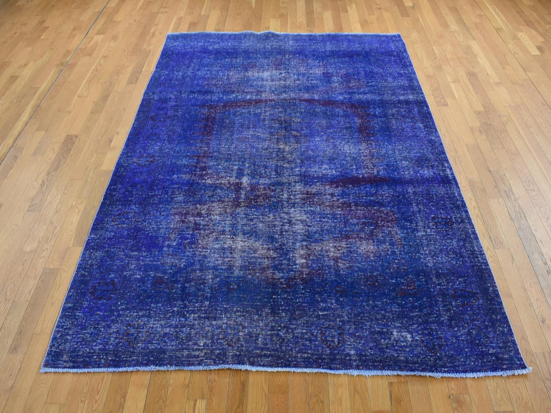 6'10" x 10'1" New Hand Knotted Overdyed Wool Rectangle Oriental Rug - MOA10280916