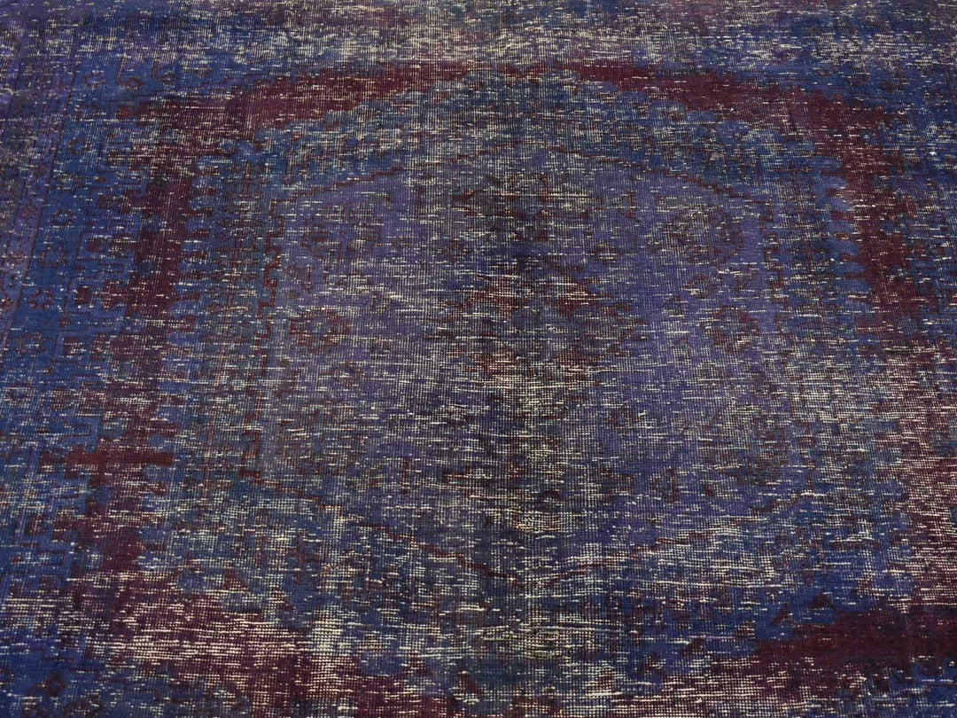 6'10" x 10'1" New Hand Knotted Overdyed Wool Rectangle Oriental Rug - MOA10280916