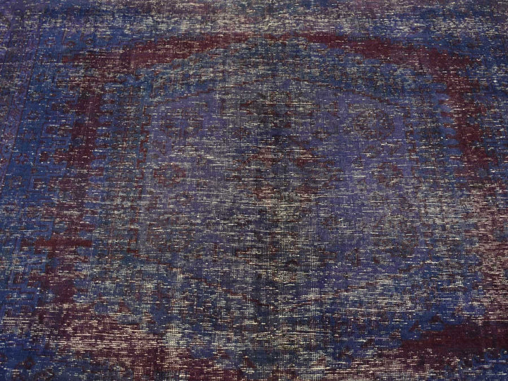 6'10" x 10'1" New Hand Knotted Overdyed Wool Rectangle Oriental Rug - MOA10280916