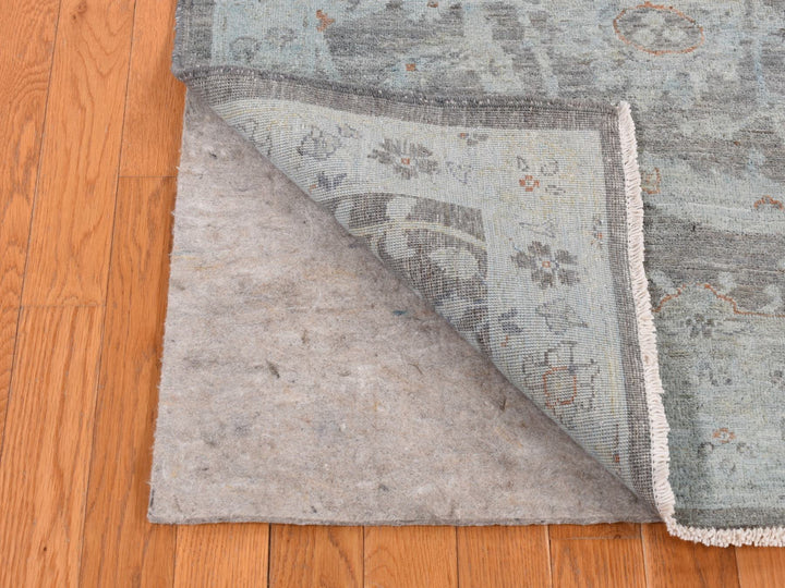 5'9" x 9'0" New Hand Knotted Blue Wool Rectangle Oriental Rug - MOA10280917